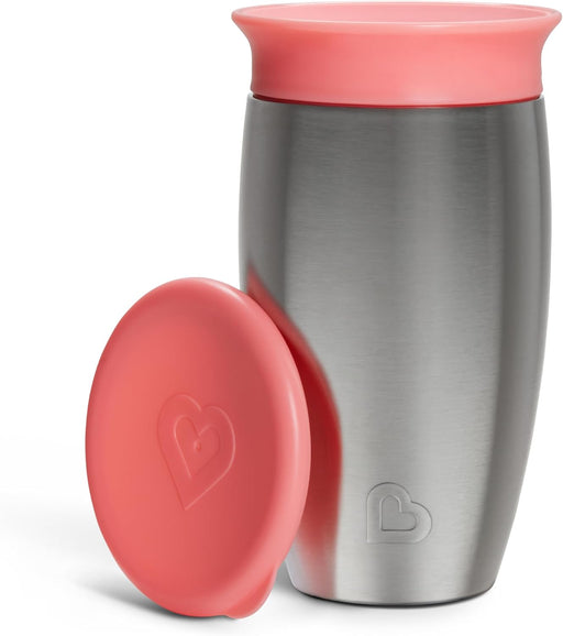 Miracle 360 Degree Stainless Steel Sippy Cup, 10 oz/296 ml, Pink - Pink