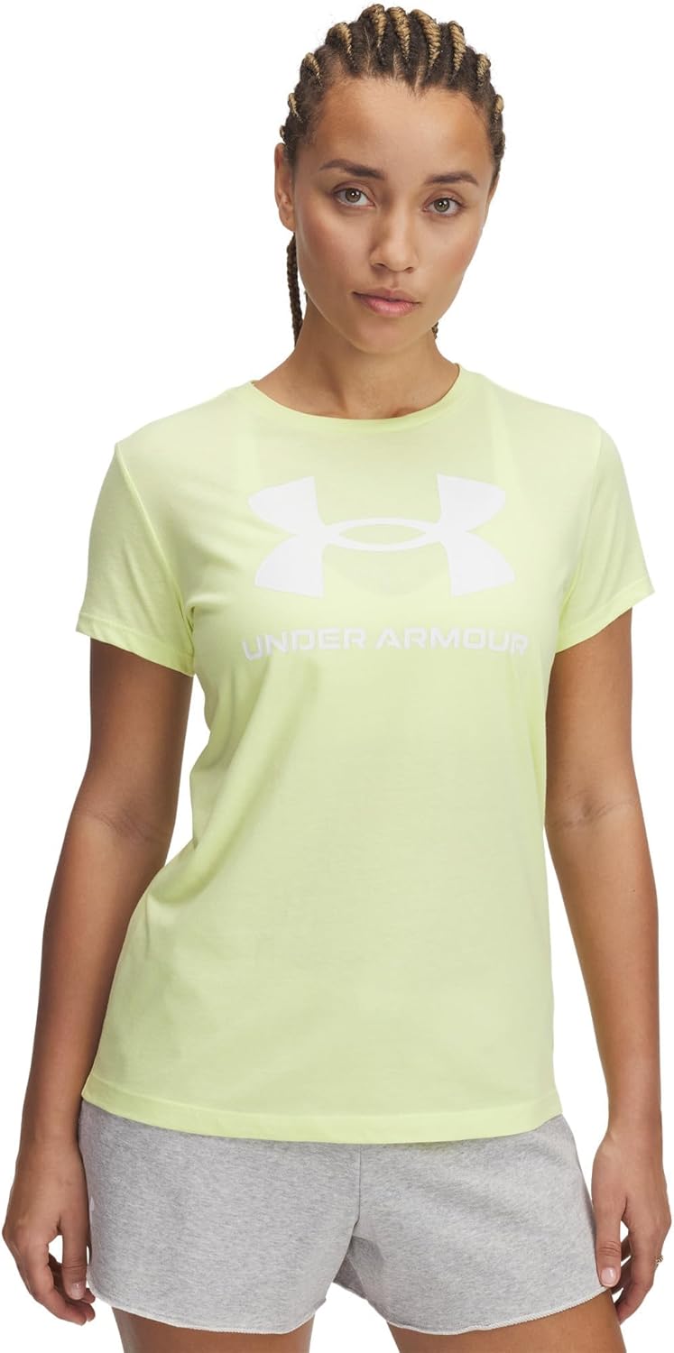 Womens Women's UA Rival Logo Short Sleeve Tops - Sonic Yellow / / White