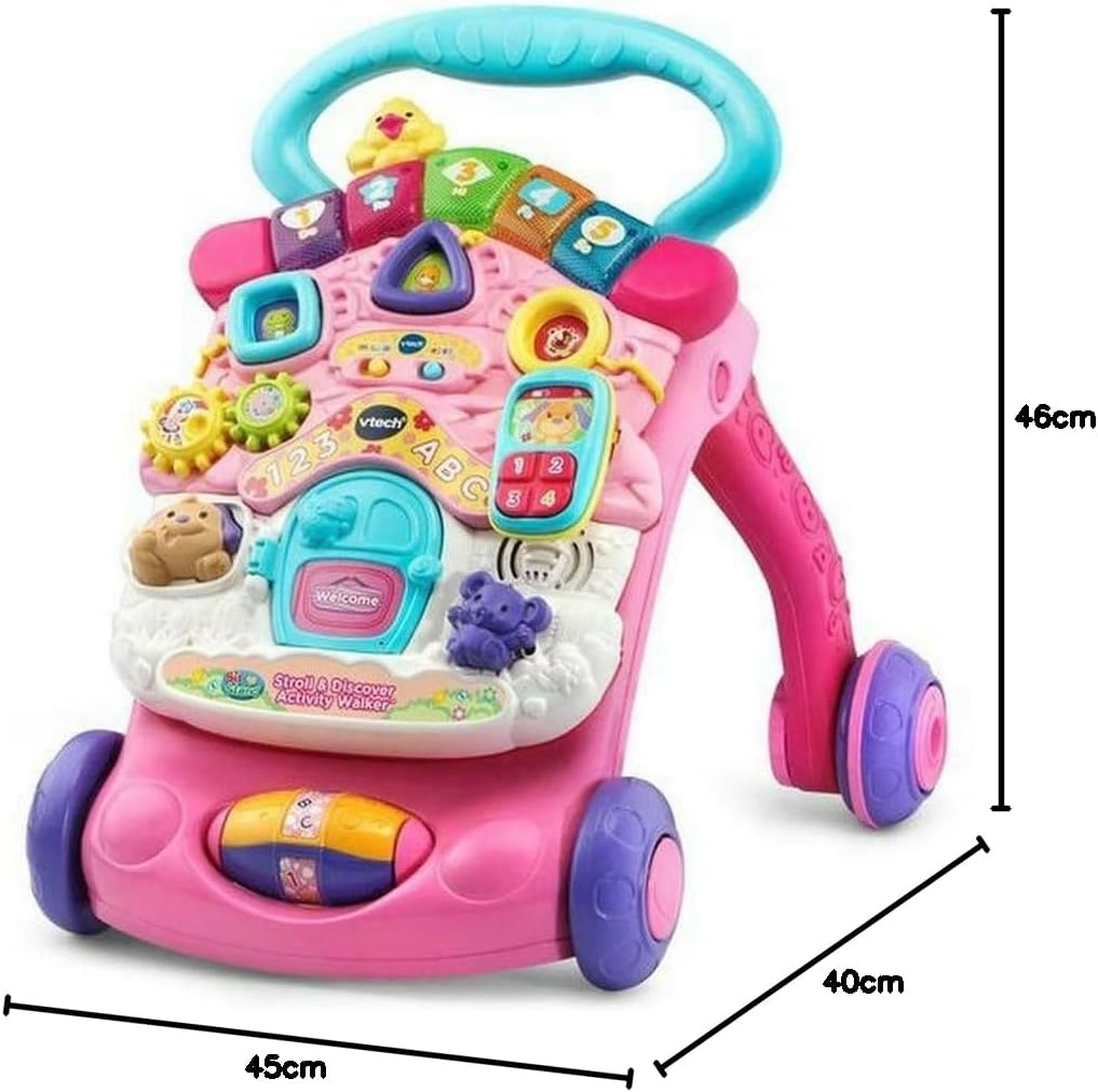 Vtech First Steps Baby Walker Pink With Blue Handle – image 9