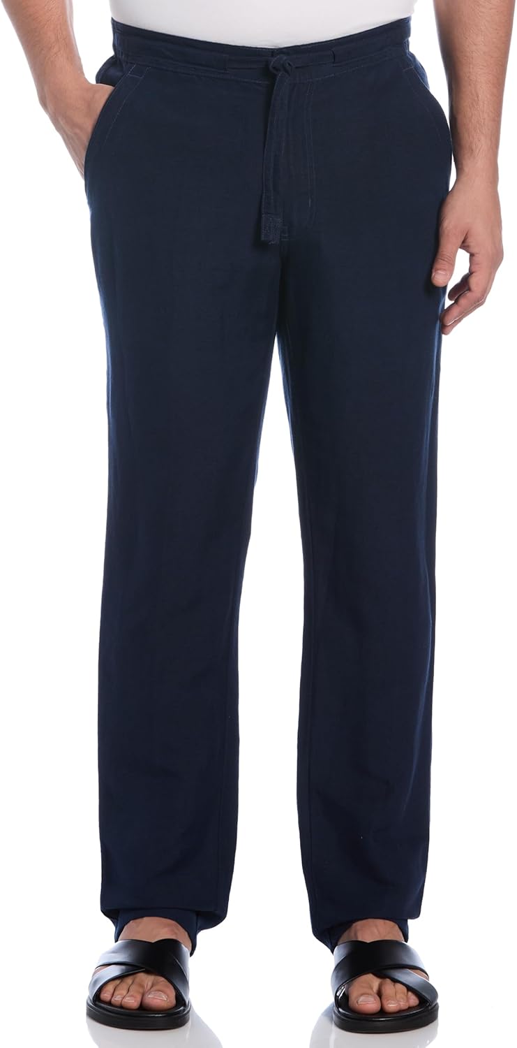 Men's Drawstring Pant With Back Elastic Waistband Casual Pants - Dress Blues