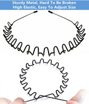 XINGZHE Metal Hair Bands for Men Women's Headbands, Unisex Black Wavy Spring Sports Headband for Men's Hair Band Hoop Clips Women Accessories Simple Elastic Non Slip Wide Headwear Bandeau Outdoors