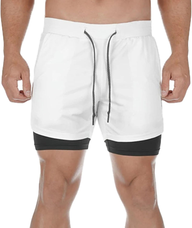 Dress Cici Gym Shorts for Men, Men's Activewear Running Shorts,Drawstring Gym Shorts Men, 2 Layer Loose Athletic Shorts with 4 Pockets