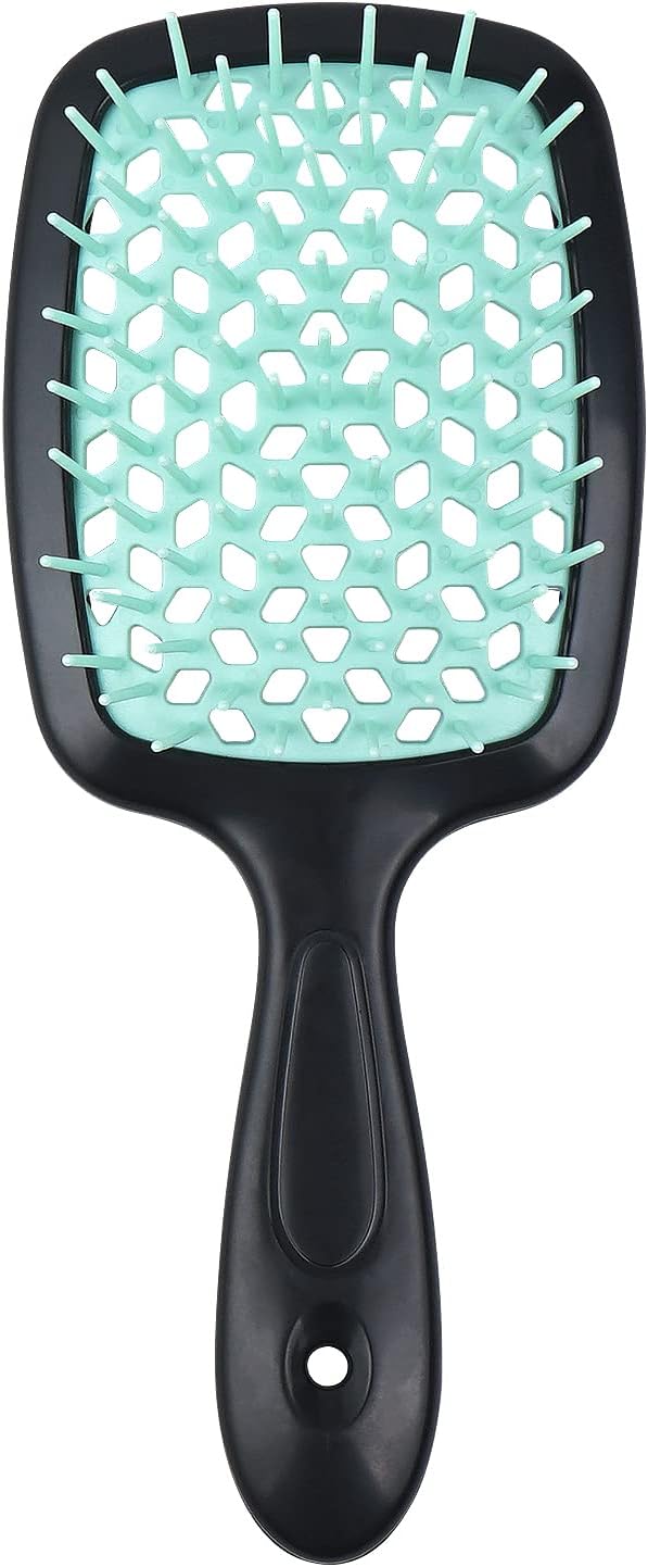 Hair Brush Comb For Hair Detangling Hair Brush Women Hair Styling Brush Hairbrush For Fine Hair Massage Comb Straw Hair Brush Vented Light Green+Purple - 004 Light Green+Black