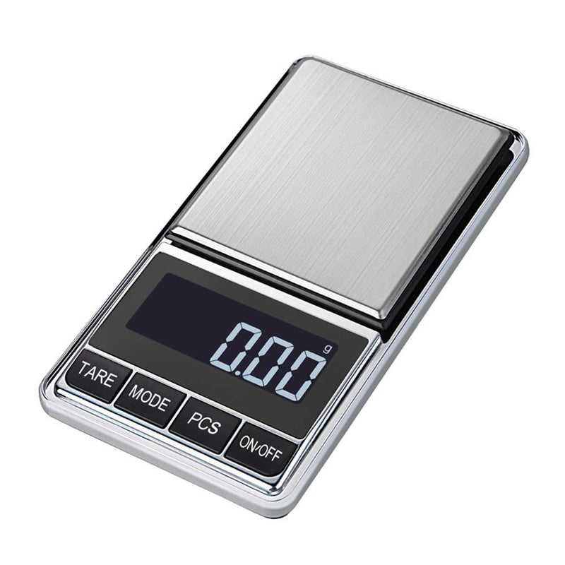 Disenkelubo Digital Precision Gram Scale, 0.001oz/0.01g 500g Mini Pocket Scale, Portable Electronic Weight Jewelry Scales, Tare, Auto Off, Stainless Steel, White Backlit Display