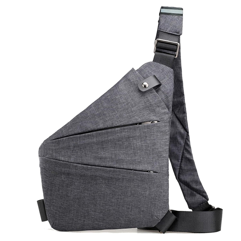 Crossbody Sling Bag, Body Chest Shoulder Bag for Men Women Casual Shoulder Backpack Bag, Anti-Theft Chest Casual Travel Daypack with Hidden Zipper, Slim Sling Bag for Men Women (Gray)
