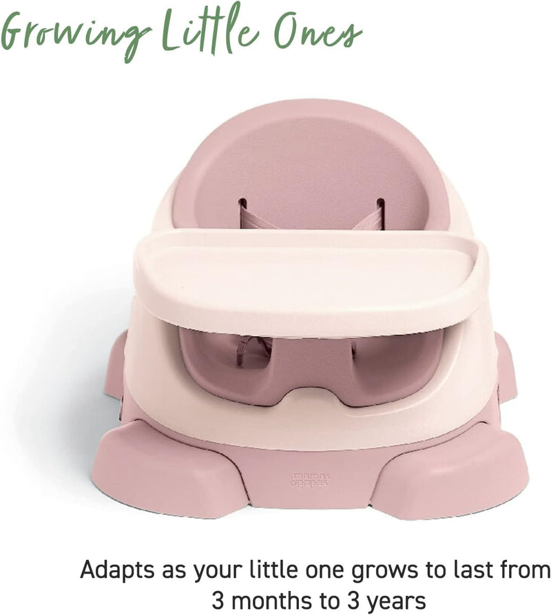 Mamas & Papas Baby Bug Booster Seat for Dining, Detachable Tray, Harness, Adjustable Seat and Non-Slip Feet - Pebble Grey