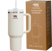 Fountain 40oz Stainless Steel Quencher H2.0 Vacuum Insulated Tumbler with Lid and Straw for Water, Iced Tea or Coffee, Smoothie (oud Cream)