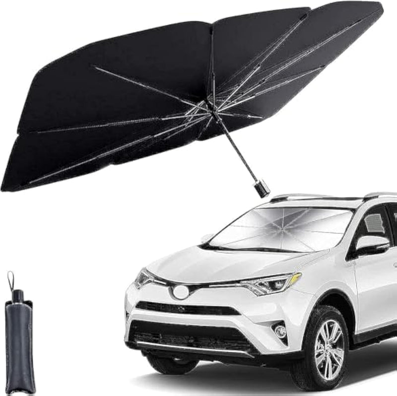 helloleiboo Showay Car Windshield Sun Shade UV Rays and Heat Sun Visor Protector Foldable Reflector Umbrella brella Shield - 57 * 31 inches