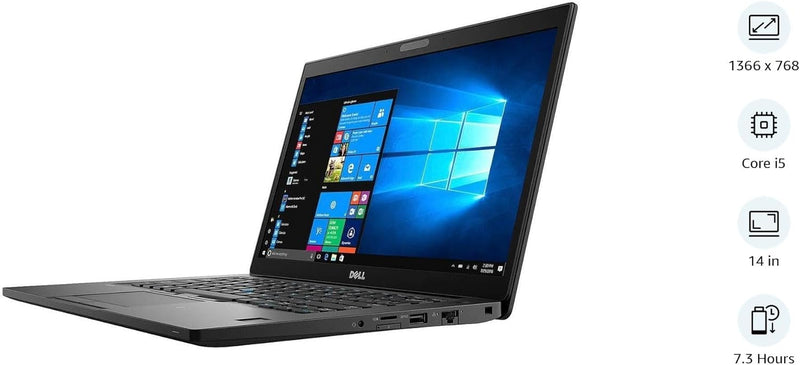 Dell (Refurbished) Latitude 7490 Laptop, 14" HDF (1366x768), Intel Core 8th Gen i5-8350U, 8GB RAM, 256GB Solid State Drive, Windows 10 Pro