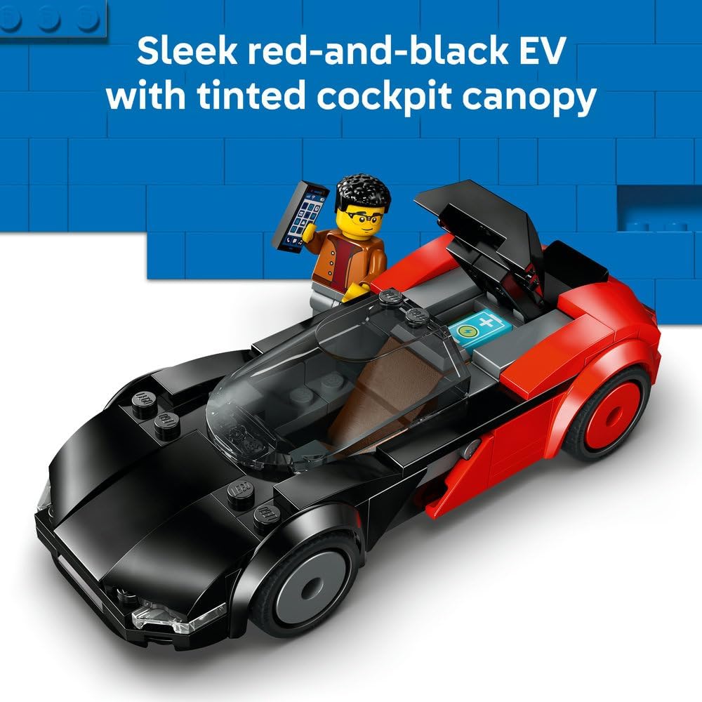 City EV Supercar 60486 Race Car Model Kit, Driver Minifigure, Fine Motor Skills Building Set, Gift for 5+ Year Old Boys & Girls, 109 Pieces – image 3