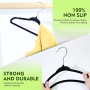 SKY-TOUCH Non-Slip Velvet Kids Hangers 30 Pack, Premium Baby Clothes Hangers with 360 Chrome Swivel Hook, Non Slip Toddler Hangers for Kids and Children Clothes Space saving (Black)