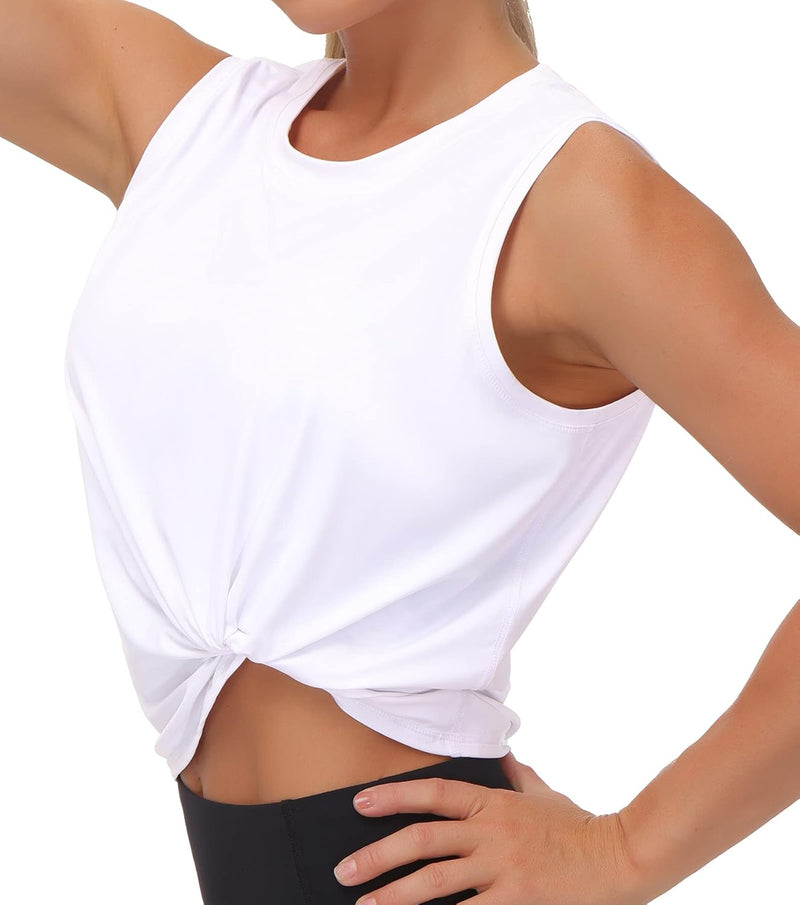 THE GYM PEOPLE Ice Silk Workout Tops for Women Quick Dry Muscle Gym Running Shirts Sleeveles