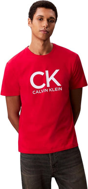 mens Ss 30s Eu Ck Calvin Graphic Tee Lv04rd819g T-Shirts (pack of 1) - Berry Sangria