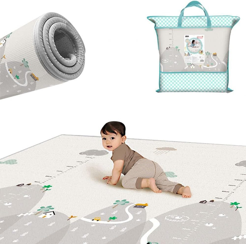 Mumoo Bear Baby Play Mat 200x180cm Extra Thick, Waterproof, Reversible Crawling Mat for Toddlers and Kids, Soft Foam Floor Mat for Indoor Use