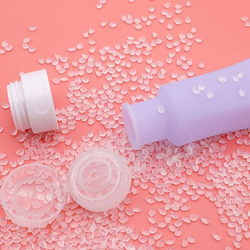 5pcs Silicone Travel Bottle Leak Proof Squeezable Refillable Empty Bottles Liquid Lotion Toiletry Shampoo Containers with Organizer Bag 60ML