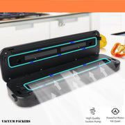COOLBABY Vacuum Packer And Vacuum Sealer For Household And Kitchen Use, Heavy Duty 80kpa Suction, Black