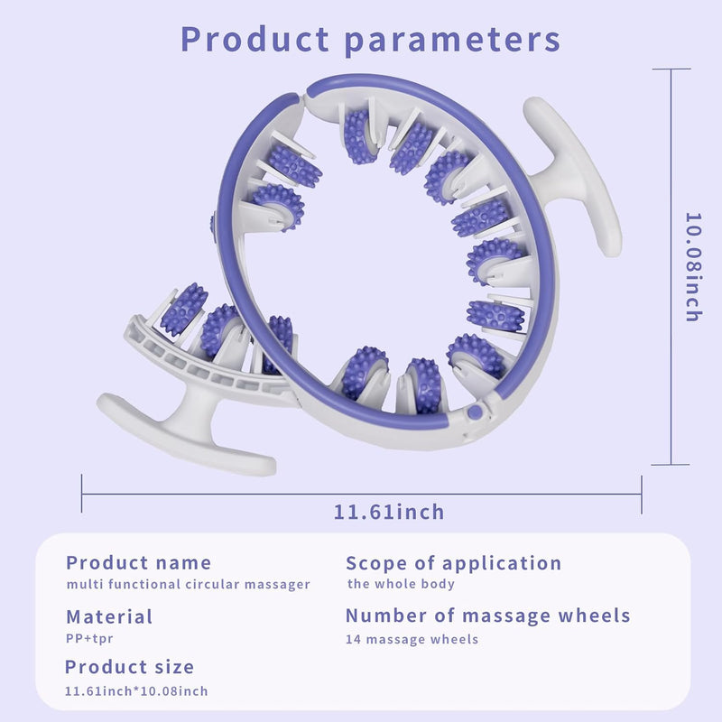 TERRIFI Cellulite Massager, Manual Circular Foam Roller, 360 Deep Tissue Massager for Legs, Thighs, Neck, Back, Detachable Fascia Muscle Roller Tool for Muscle Relaxation & Cellulite Relief