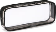 Clear Pencil Case Black with Strong Zipper 22x9x5 cm Stylish, Practical and Transparent Pencil Case Versatile Storage for Stationery, Toiletries, Makeup, Travel & Office Supplies (1 PCS) - Black