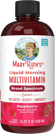 Multivitamin for Women, Men & Kids by MaryRuth's Liquid Morning Multivitamin Mens, Womens Multivitamin Vitamin A C D E B6 B12 Biotin Zinc Beauty Vegan Non-GMO Gluten Free 15 Servings