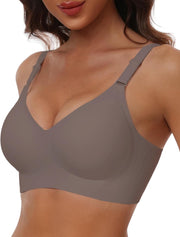 womens Ultimate Wireless Bra Full Coverage Bra - Coffee