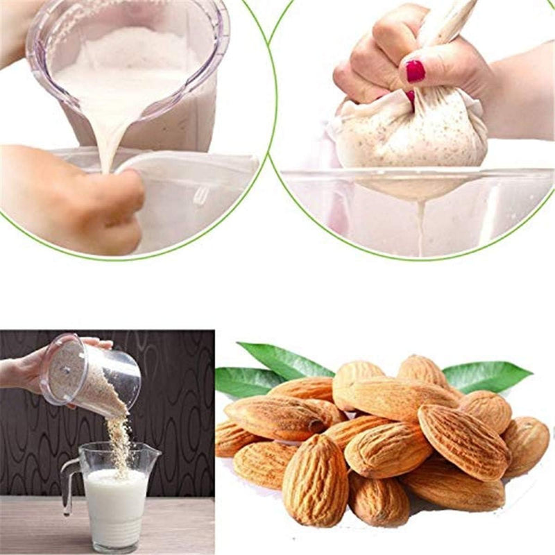 LIMOS Nut Milk Bag 2 Pack - 12"x12" Professional Grade Fine Mesh Nylon Strainer - Reusable Almond Milk Maker, Cold Brew Coffee Filter & Food Strainer - Durable Cheesecloth Alternative with Drawstring