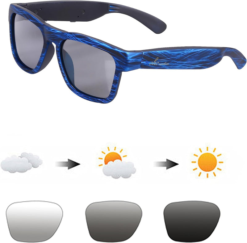 OhO sunshine OhO Bluetooth Sunglasses,Voice Control and Open Ear Style Smart Glasses Listen Music and Calls with Volume UP and Down,Bluetooth 5.0 Audio Glasses and IP44 Waterproof, unisex-adult