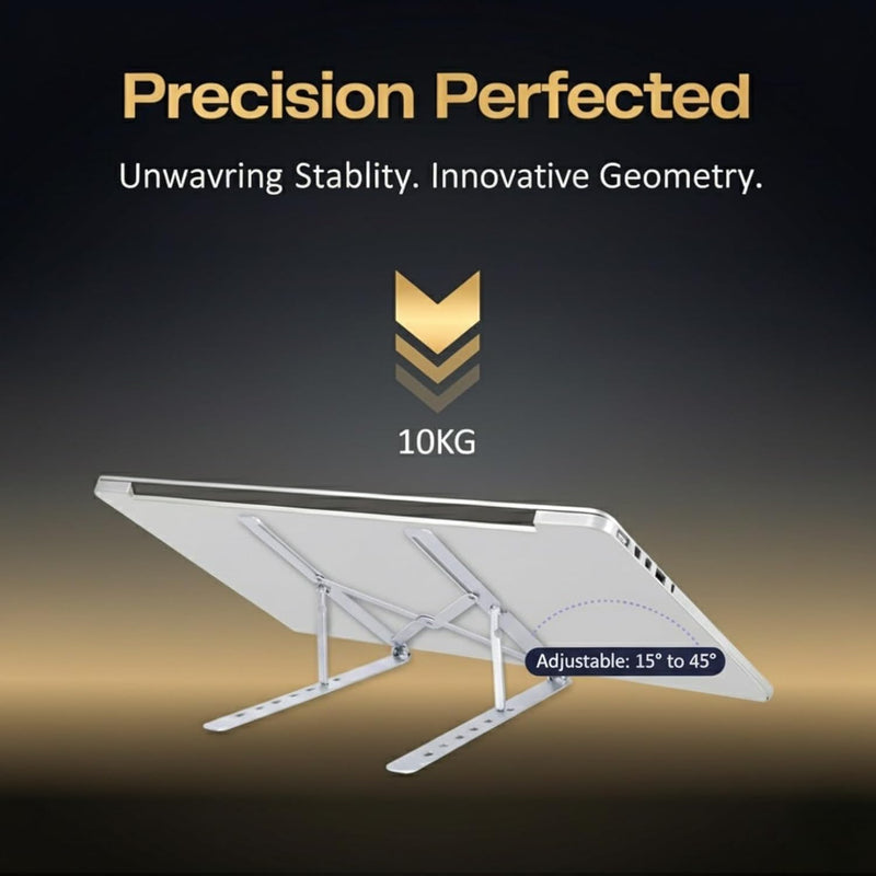Adjustable Laptop Stand, Portable Aluminium Laptop Riser Laptop Holder for Desk, Foldable Ventilated Cooling Computer Support Stand for Apple MacBook Pro/Air, HP, Sony, Dell