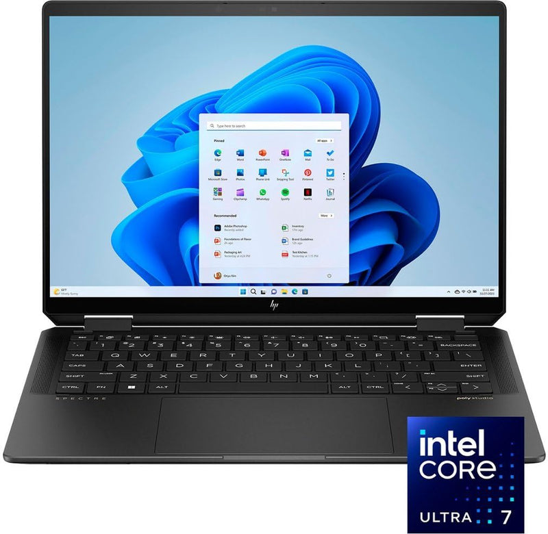HP 2024 Spectre x360 2-in-1 14” 2880x1800 Touch Laptop 16-Core Intel Evo Core Ultra 7 155H Arc Graphics 16GB LPDDR5 1TB SSD Thunderbolt 4 WiFi AX BT Webcam BL KB Fingerprint WIN11(Upgraded)