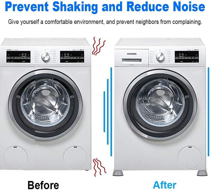 Showay Noise Cancelling Washing Machine Support, Washer And Dryer Anti-Vibration Pads, Slip Anti Vibration And Noise Reducing Rubber Washing Machine Feet Pads, Dr-01, Pack Of 4