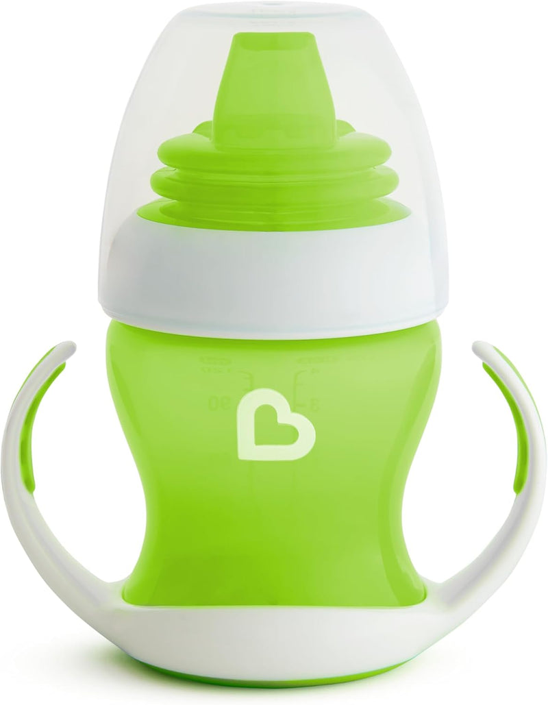Munchkin Gentle Transition Trainer Cup, Spout transition from bottle to spill proof cup, leak proof and anti-slip handle for Baby/infant, boys and girls, 4oz Cpacity,4 months and above, Pink