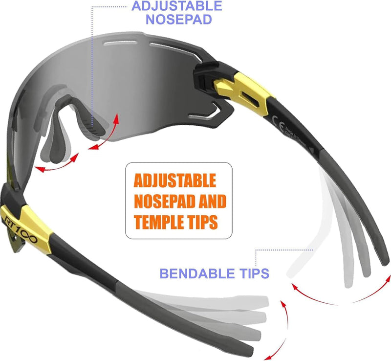 RT100 RIDE YOUR WAY Professional wrap around Frameless Cycling Sunglasses for Men and Women