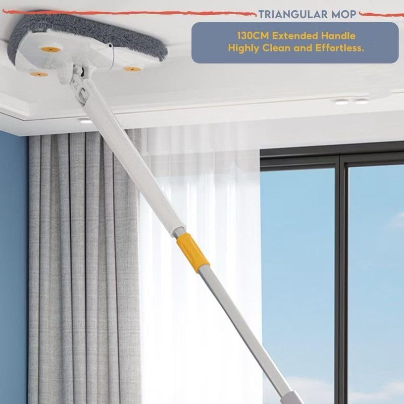 Floret 360 Triangle Mops for Floor, Push-Pull Automatic Self Squeezing Mop,Microfiber Dust Flat Cleaning Kitchen Mops for Floor Wall Window
