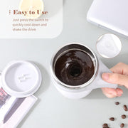 SHOWAY 380mL Self Stirring Mug with Lid Automatic Coffee Cup Electric Stainless Steel Mixing for Milk Cocoa Hot Chocolate