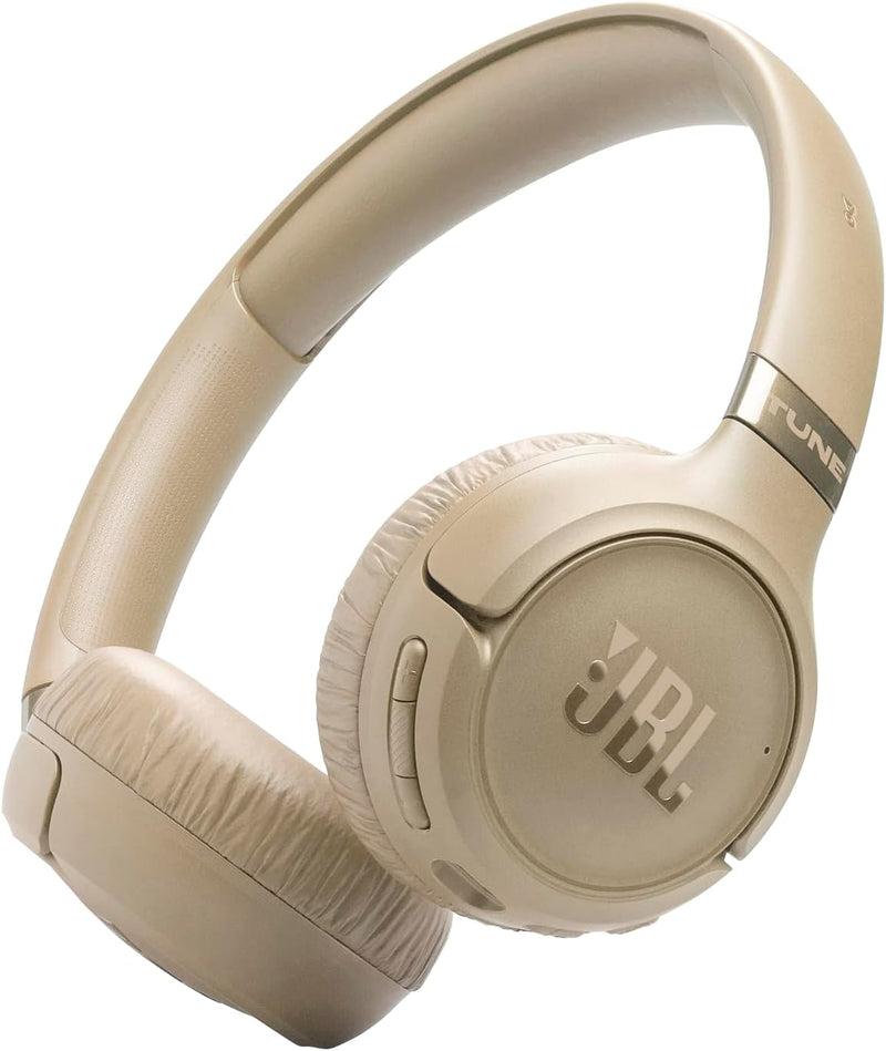 JBL Tune 770NC Adaptive Noise Cancelling Wireless Over-Ear Headphones, Pure Bass Sound, Smart Ambient, Bluetooth 5.3, Le Audio, VoiceAware, 70H Battery, Multi-Point Connect - White, JBLT770NCWHT - Tune 680 NC Beg