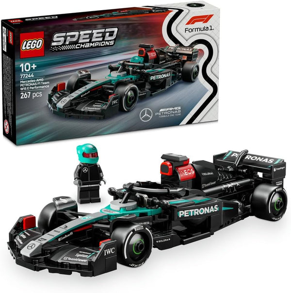 Speed Champions Mercedes-AMG F1 W15 Race Car Toy with a Collectible Formula 1 Driver Minifigure - Model Kits for 10+ Year Old Boys & Girls or Adult Motorsport Fans 77244