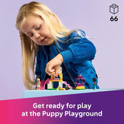 LEGO Friends Puppy Playground Toy for 4+ Year Old Girls - incl. a Park with a Slide, 2 Mini Dolls & 3 Pet Dog Animal Figures - Creative Gift Idea - 42665