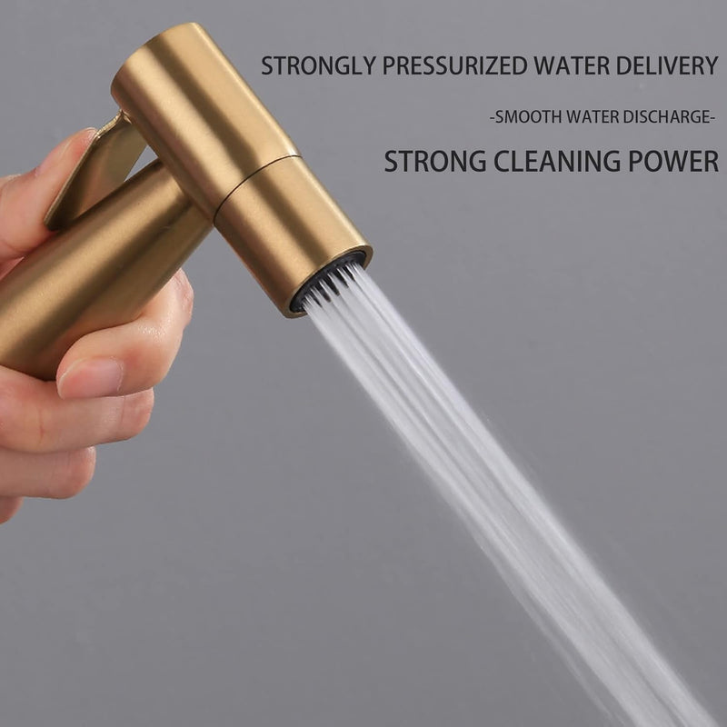 LOSCHEN LOSCHEN Stainless Steel Bidet Sprayer kit for Toilet,Hand Held Sprayer Shattaf Toilet Attachment for Pet Bath/Personal Hygiene/Bathroom/Closestool,Easy to Install(Gold)