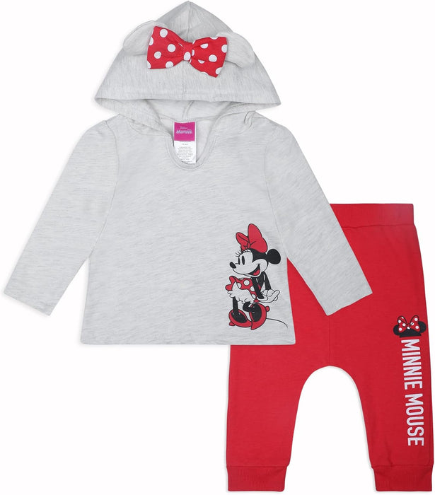 Disney Minnie Mouse Baby Girls Hoodie and Pants Set for Infant and Toddler Kids