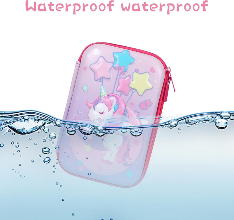 Unicorn Pencil Case for Girls, 3D Large Capacity Pen Holder, Storage Bag, Students Stationery Box, Cartoon Pencil Bag For School Gift (Pink Unicorn)
