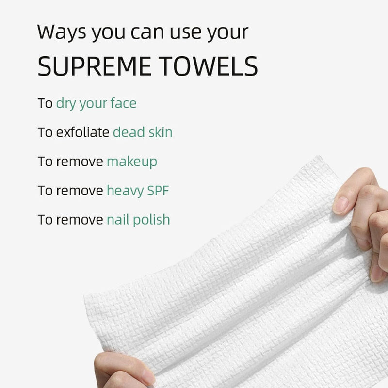 Disposable Face Towels, Cotton Beauty Cleansing Towels, Cotton Pads Face Towel for Makeup and Clean Skin, Soft and Thick Dry Wipes 50 Sheets/Box