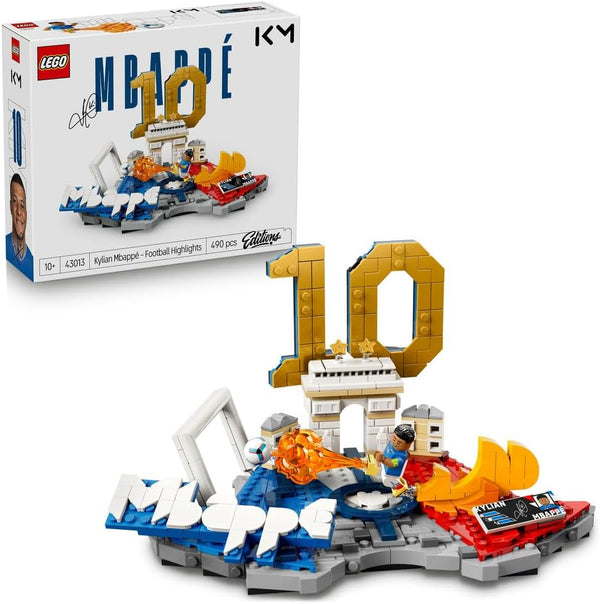 Editions Kylian Mbappé Football Highlights Toy - 3D Display Model Kit w/Collectible Minifigure - Kids' Room Decor - Gift for 10+ Year Old Boys, Girls & Adult Sports Fans - 43013