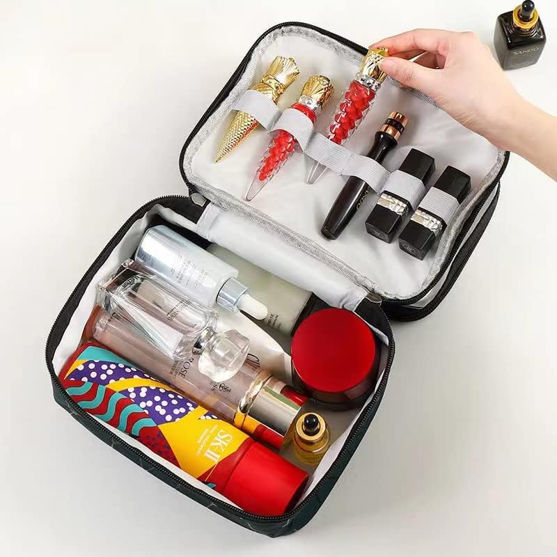URbazaar Cosmetic bag, Double Layer Travel Makeup Bags For Women, Waterproof Portable Cosmetic Cases Make up Organizer for Makeup, Cosmetics Tools, Shampoo, Toiletries