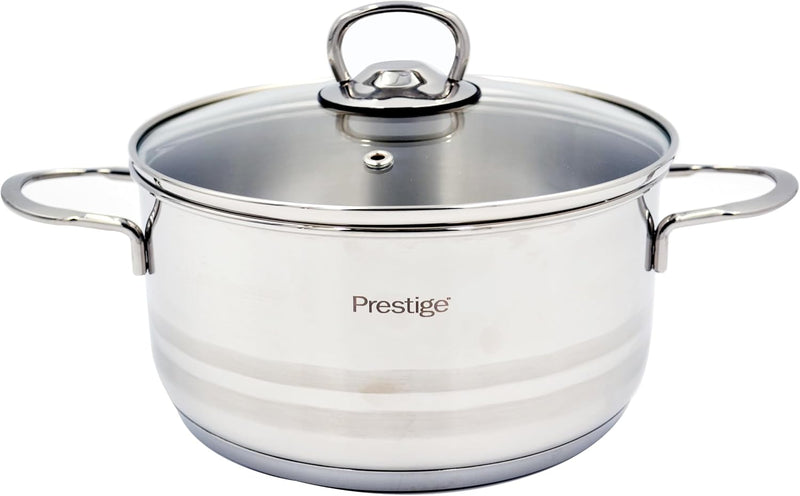 Prestige Infinity Stainless Steel Casserole with Glass Lid 26cm / 8 Ltr Induction Compatible Covered Stockpot Soup Pots Silver - PR77378 - 20