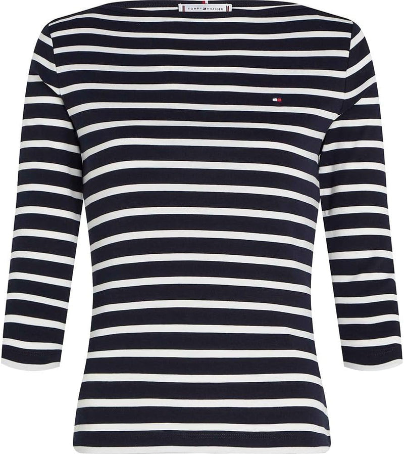 womens Slim Cody Boat-Nk 3/4Slv T-Shirts - Blue (Nos Breton Desert Sky/ Ecru)