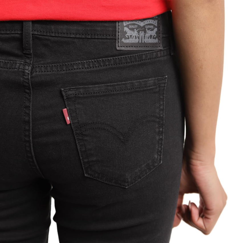 Levi's A7090-0001 Women's Mid Rise 711 Skinny Jeans, Ebony Black Size 26W/28L