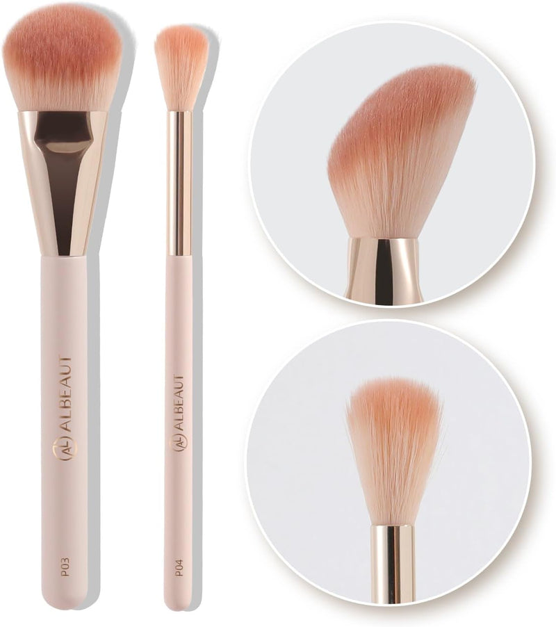 ALBEAUT Liquid Blush Brush Angled for Cheek Makeup,Cream Foundation Contour Bronzer highlight Blending, Angled Face Makeup Tool (Multitask Face Brush)