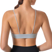 Dress Cici Women'S V Neck Triangle Strappy Sport Bra With Strappy Shoulder Strap