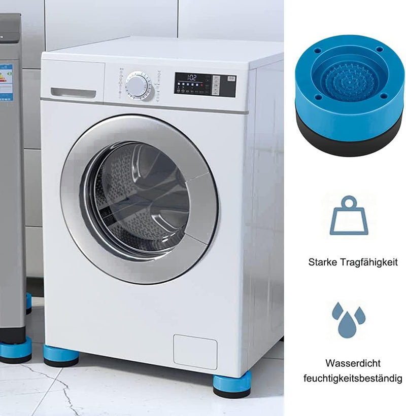 sinzau 4 Pcs Anti Slip Vibration Damper Washing Machine Dryer Noise Protection Anti Vibration Mat Blue