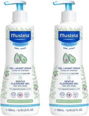 Baby Gentle Cleansing Gel - Baby Hair & Body Wash - with Natural Avocado fortified with Vitamin B5 - Biodegradable Formula & Tear-Free -500ml - Pack of 2