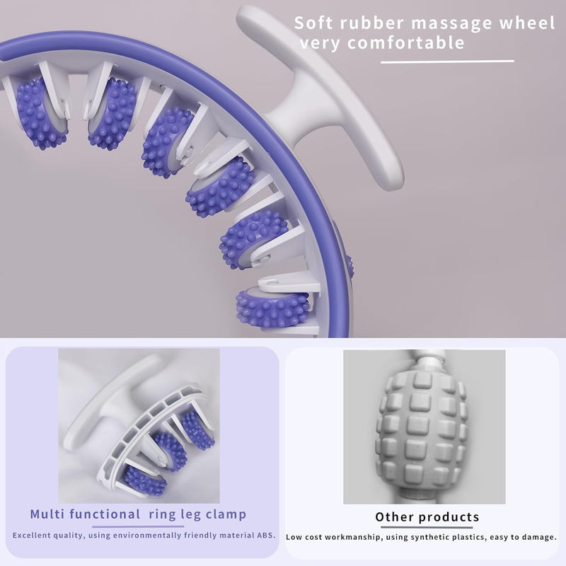 TERRIFI Cellulite Massager, Manual Circular Foam Roller, 360 Deep Tissue Massager for Legs, Thighs, Neck, Back, Detachable Fascia Muscle Roller Tool for Muscle Relaxation & Cellulite Relief